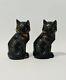 2 Antiquités 1929 C. M. W. Statue De Chat En Métal Dans Le Style Art Déco Cubiste, Support De Livre