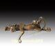 33 Cm Western Art Déco Pur Bronze Personnage De Dessin Animé Chat Endormi Sculpture Animale