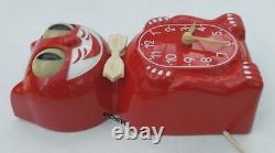 50's Antique-original-red Allied-electric-kit Cat Klock-kat Clock-vintage-works