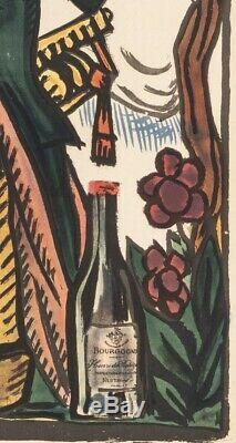 Affiche Vintage Originale Guy Arnoux Vin De Bourgogne Nuits Saint Georges -1930