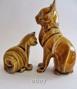 Ancient Egyptian Cats Cleo & Raa Salt & Pepper Shakers Céramique Arts Studio
