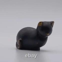 Antiique Autriche Bronze Whw Art Deco Hagenauer Black Cat Paperweight