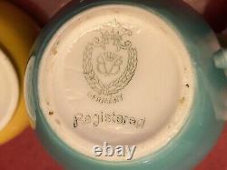 Antique Beyer & Bock Deco Teacup & Pitcher Porcelaine Poignée De Chat Allemagne Rare