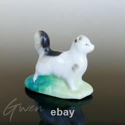 Antique Miniature Cat Staffordshire Figurine 1 Bisque Pottery Figure Porcelaine