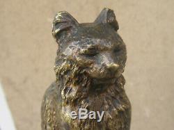 Antique Rare Art Déco Bronze 1920 Statue / Figure Cat