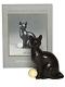 Armoire De Curiosités Franklin Mint - Troisième Collection De Chats - Art Déco En Métal Brun Avec Boule