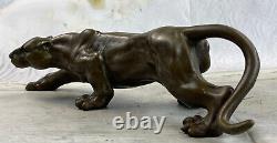 Art Déco Barye Bronze Cheetah Statue Big Cat Leopard Feline Panther Lion Jaguar