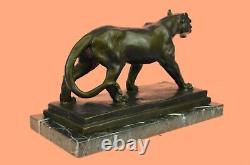 Art Deco Bronze Brown Cheetah Statue Big Cat Leopard Félin Panther Lion Jaguar