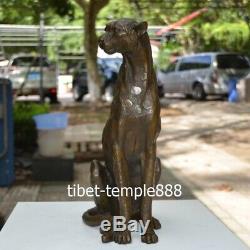 Art Deco Bronze Ouest Pur Pantera Panther Lion Guépard Sculpture Animale