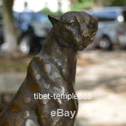 Art Deco Bronze Ouest Pur Pantera Panther Lion Guépard Sculpture Animale
