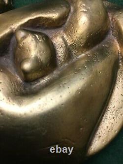 Art Deco Cat, Bronze Signe Statue Iris Cooke Rare 1,3 KG