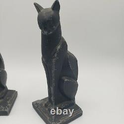 Art Déco Frankart Style Siamese Cat Bookends Vintage Cubist Style Metal Figurine