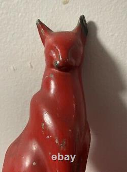 Art Déco Madness Frankart Cast Iron Rouge Cat Figurine Livre / Doorstop 1920s