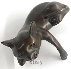 Art Déco Maison D'art Moderne Chat Feline Hot Cast Sculpture De Bronze Statue Figurine