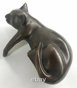 Art Déco Maison D'art Moderne Pet Cat Feline Statue Décoratif Chaud Cast Bronze Gift