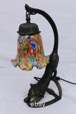 Art Déco Style Stretching Cat Millefiori Shade Table Desk Lamp 15 Tall Art Déco Style Stretching Cat Millefiori Shade Table Desk Lamp 15 Tall Art Déco Style Stretching Cat Millefiori Shade Table Desk Lamp 15 Tall Art Déco Style Stretching Cat