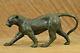 Art Déco Vintage Bronze Sculptures Cat Sur Plinth Après Rembrandt Bugatti Figure