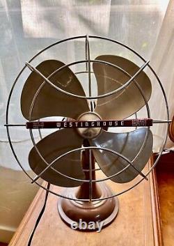 Art Déco vintage Westinghouse ventilateur électrique à 4 pales CAT. #10 LO 2 Part # 35441