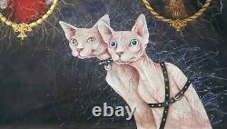 Art Original Chat Animal Chat Peinture Figurative Décoratif Réalisme Décoration Maison