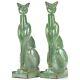 Arts Et Artisanat / Déco Fulper Poterie Vert Crystalline 9 1/2 Cat Bookends C1939