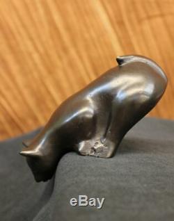 Assis Bronze Chat Par Nardini Sculpture Signée Art Déco Figurine Figure Création