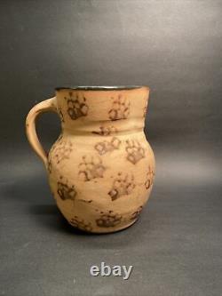 Authentique Kentucky Cats Paw Stoneware Pitcher Bell City Pottery Handmade Pre1940