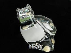 Baccarat France Le Clapotis Kitty Cat Cristal Art Glass Sculpture Paperweight