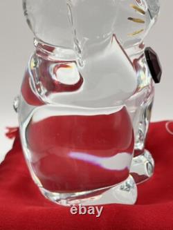 Baccarat Maneki Neko Chat de Fortune Rouge Octogone en Cristal avec Coussin