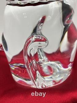 Baccarat Maneki Neko Chat de Fortune Rouge Octogone en Cristal avec Coussin