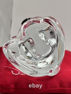 Baccarat Maneki Neko Chat de Fortune Rouge Octogone en Cristal avec Coussin