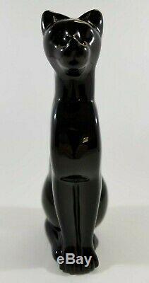 Baccarat Retraité Noir Égyptien Cristal Cat Figurine De Collection 6 3/8 # 768