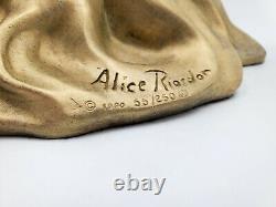 Beauté Féline par Alice Riordan Sculpture en Bronze 55/250 Vintage 1990 avec COA