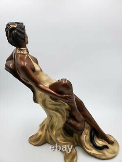 Beauté Féline par Alice Riordan Sculpture en Bronze 55/250 Vintage 1990 avec COA