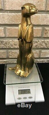 Brass 12 Tall Piece Exemple De Style Art Déco Cat Sculpture Cat Figurine