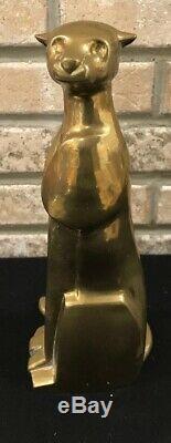 Brass 12 Tall Piece Exemple De Style Art Déco Cat Sculpture Cat Figurine
