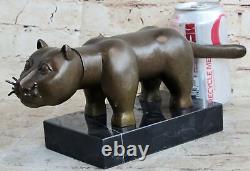 Bronze Sculpture Botero Cat Gato Feline Animal Art Deco Statue Figurine