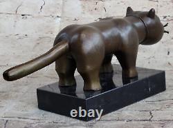 Bronze Sculpture Botero Cat Gato Feline Animal Art Deco Statue Figurine