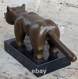 Bronze Sculpture Botero Cat Gato Feline Animal Art Deco Statue Figurine