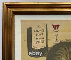 Cadre photo doré vintage Art Déco Port Chat 1941 Lithographie Ib Andersen