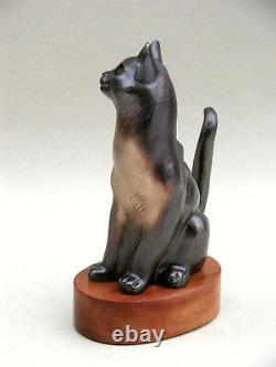 Cat Bronze Sculpture De L'auteur Limitée Quantité 1/9 Certificat D'authenticité