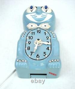 Cat Electric-blue-kit De 1960 Klock-kat Clock-original-vintage-re-built Motor+box