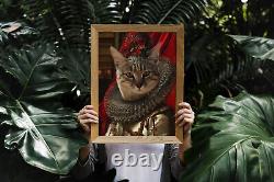 Cat En Costume Drôle Portrait De Chien Personnalisé Cat Art Amusant Cat Pet Loss Photo Cadeau