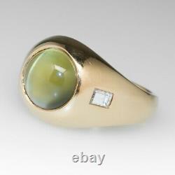 Cats Eye Ring For Men 14k Solid Rose Gold Promise Ring Gift