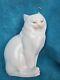 Chat Persan Blanc Herend Assis 4.5 Figurine En Porcelaine Peinte à La Main Hongrie
