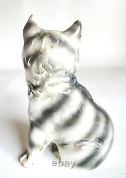 Chat Rosenthal Antiquité Gris Précoce Allemagne Figurine