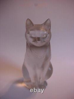Chat assis en cristal givré de Lalique 11603 8.25 France en excellent état
