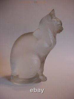 Chat assis en cristal givré de Lalique 11603 8.25 France en excellent état