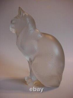 Chat assis en cristal givré de Lalique 11603 8.25 France en excellent état