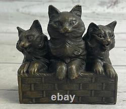 Chat en bronze Art Déco, sculpture de chat en bronze, édition collector, œuvre d'art