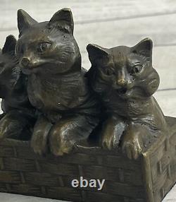 Chat en bronze Art Déco, sculpture de chat en bronze, édition collector, œuvre d'art